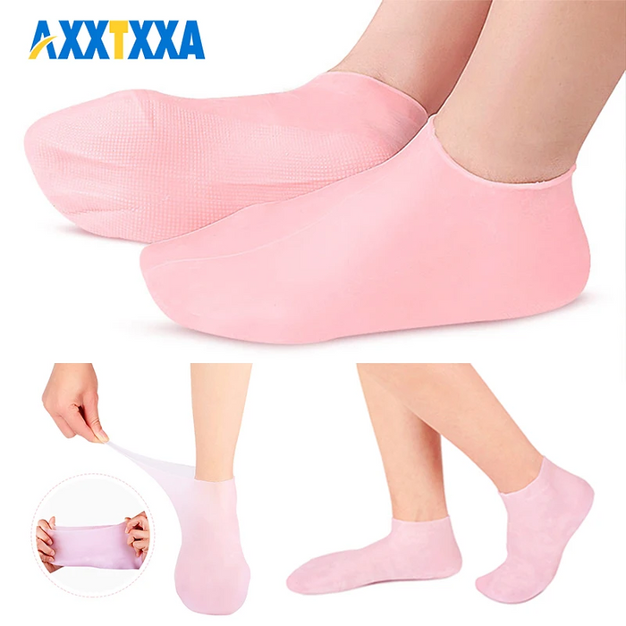 1 Pair Feet Care Socks Spa Home Use New Silicone Moisturizing Gel Heel Socks Cracked Foot Skin Care Protectors Anti Cracking