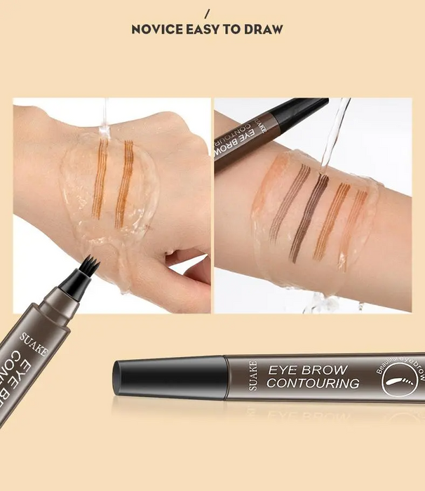 4 Point Eyebrow Pencil Waterproof Liquid Eyebrow Pen Makeup Long Lasting Cosmetic Microblade Brow Pencil