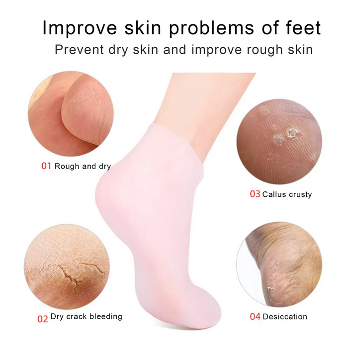 1 Pair Feet Care Socks Spa Home Use New Silicone Moisturizing Gel Heel Socks Cracked Foot Skin Care Protectors Anti Cracking