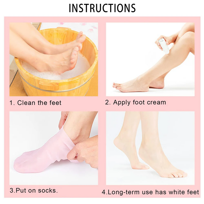 1 Pair Feet Care Socks Spa Home Use New Silicone Moisturizing Gel Heel Socks Cracked Foot Skin Care Protectors Anti Cracking