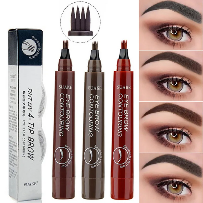 4 Point Eyebrow Pencil Waterproof Liquid Eyebrow Pen Makeup Long Lasting Cosmetic Microblade Brow Pencil